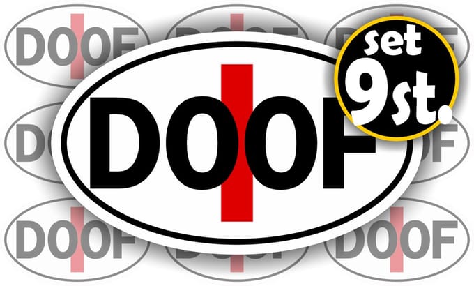 JERMA - DOOF - stickerset – 6,5 × 4 cm – 9 stuks per vel