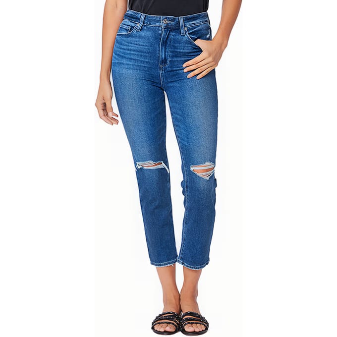 PAIGE Sarah Slim Crop Stargaze Distressed Maat: W23 | Slim Jeans Outlet | Dames | Blauw