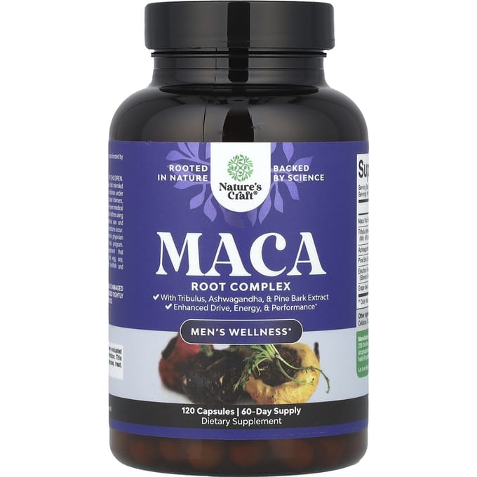 Nature's Craft, Mannen Welzijn, Maca Wortel Complex, 120 Capsules