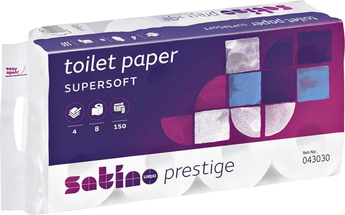 Satino - Toiletpapier Satino Prestige 4-laags 150vel 8rollen wit | 9 stuks