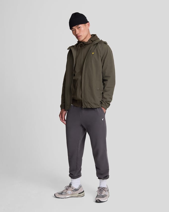 Lyle & Scott hybride olijfgroene hoodie met rits