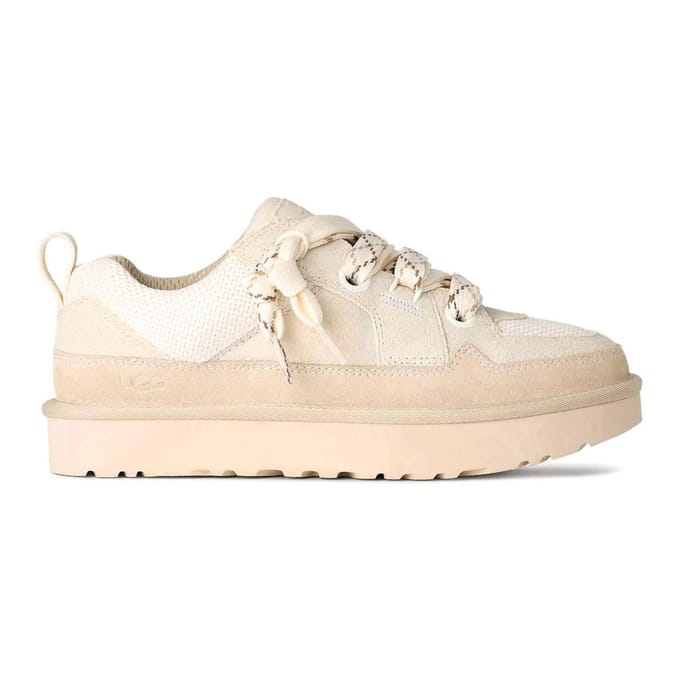 UGG® Lo Lowmel sneaker in White, Maat 41, Suede/Textiel/Gerecyclede Materialen