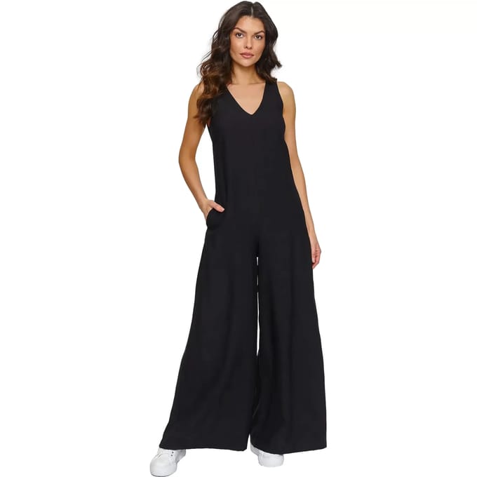 V-hals jumpsuit dames Makadamia