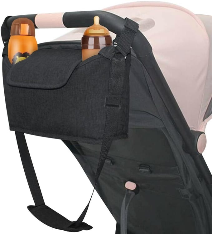 Multifunctionele Kinderwagen Organizer met Grote Capaciteit - Waterdichte Buggy Tas met Bekerhouder en Verstelbare Schouderriem