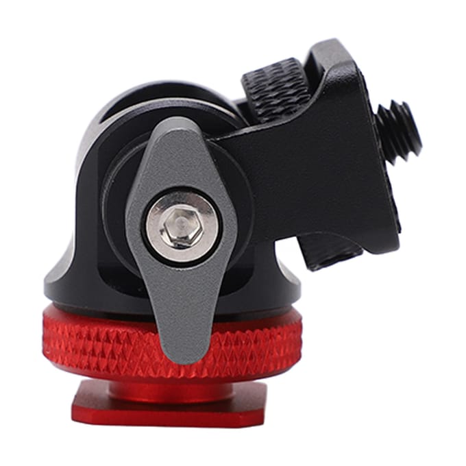 Veldmonitorhouder met Flitsschoen Draaibaar 360 graden Knop 14in Schroef Universele Camera Monitor Bevestiging Rood rood