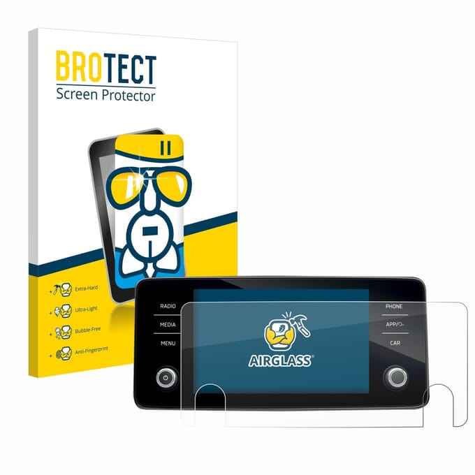 Screenprotector voor Skoda Bolero 2020 Infotainment System 8" Beschermglas transparant