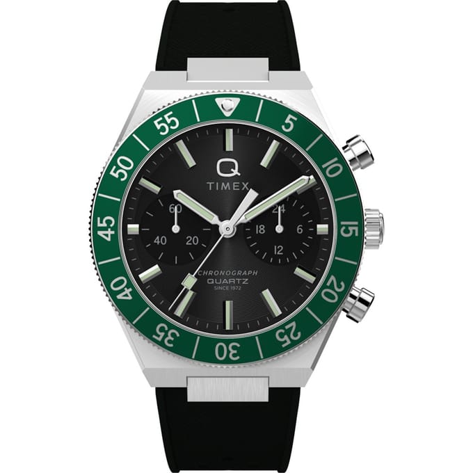 Timex Q Timex Continental TW2Y56100 Horloge - Siliconen - Zwart - Ø 40 mm