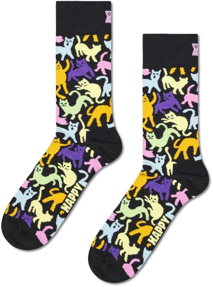 Happy Socks unisex sokken cat zwart