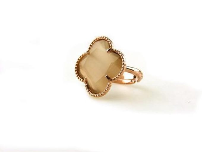 model Fiori ring in zilver roze verguld bruin