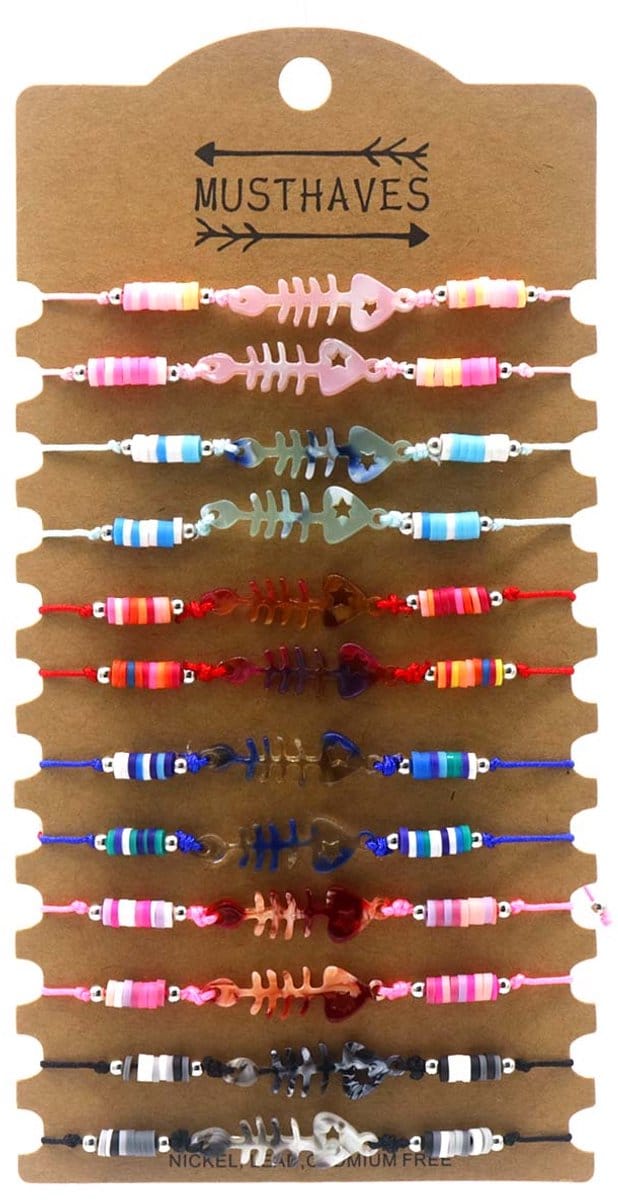Visschub Armbanden – Speelse Set – 12 stuks