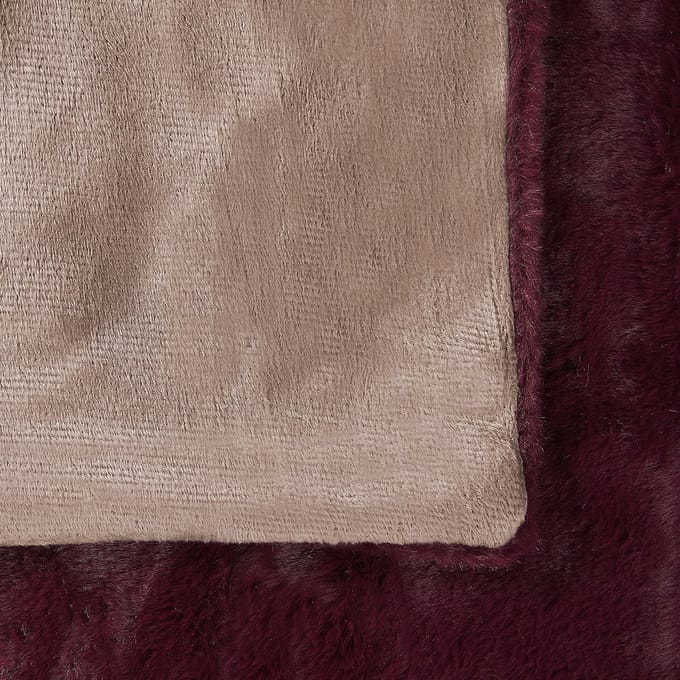 TANTAN - Plaid - Bordeaux - 150 x 200 cm - Polyester
