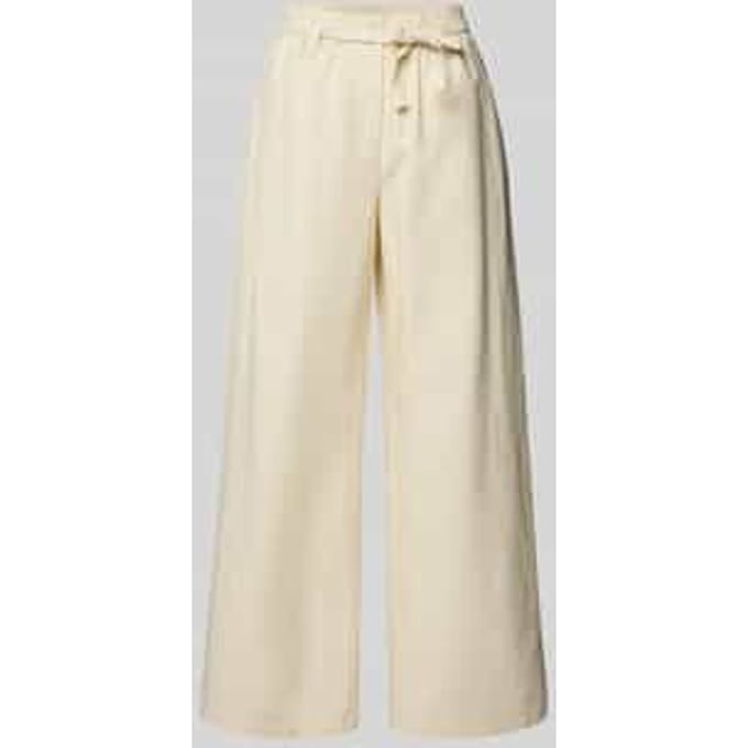 wide fit broek van katoenmix