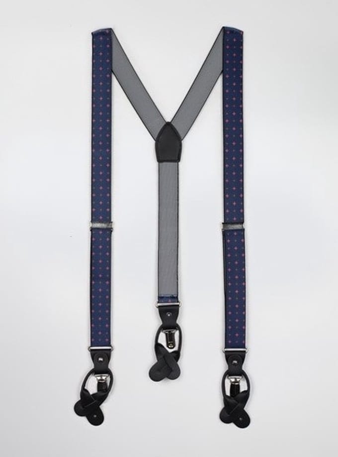 Bretel luxe blauw dessin