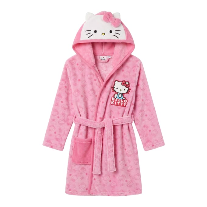 Hello Kitty Badjas - Maat 122/128 - Polyester - Roze - Badjas kind
