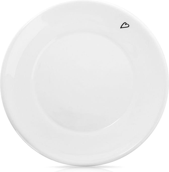 Schotel Keramiek Wit HART 12 cm - Klein Bord - Plaat - Taartbordje