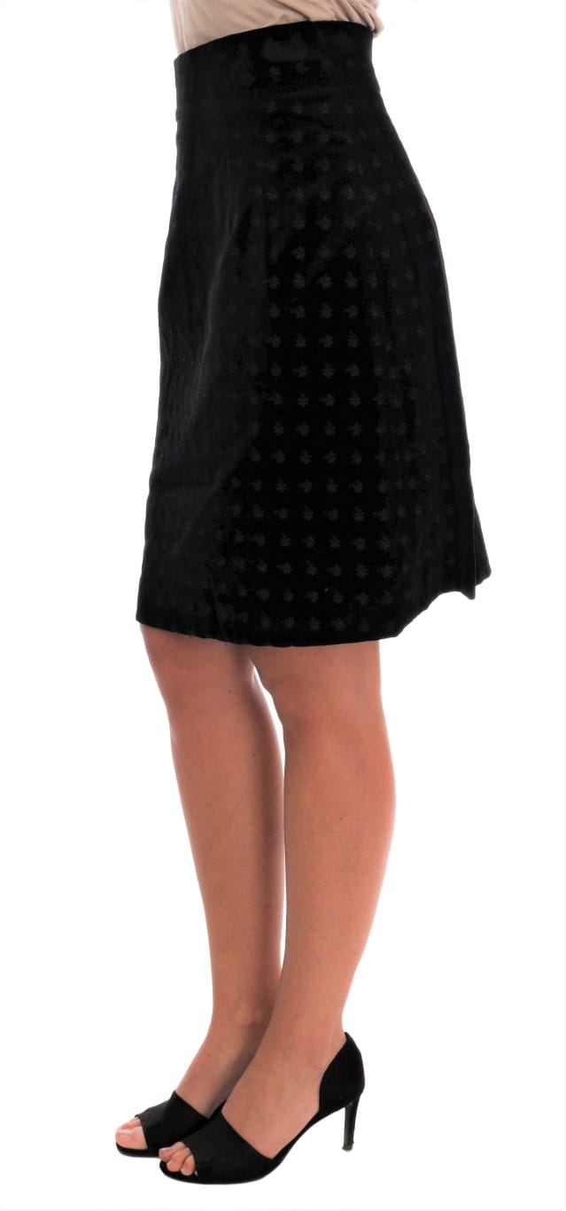 Dolce & Gabbana Donkergroene Barok Fluwelen Pencil Rok voor dames