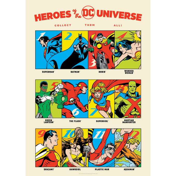 FaNaTtik DC Comis Art Print 90th Anniversary Heroes Limited Edition 42 x 30 cm Poster & Wallscrolls