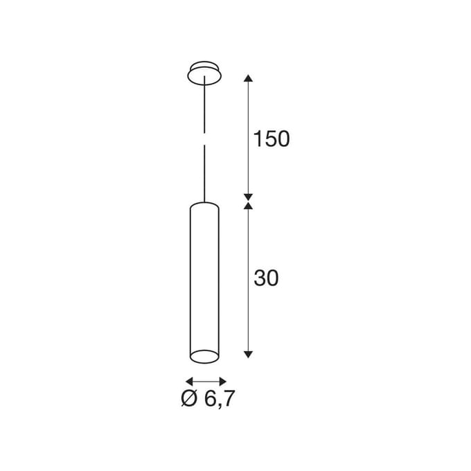 SLV Enola B hanglamp, wit, aluminium, Ø 6,7 cm