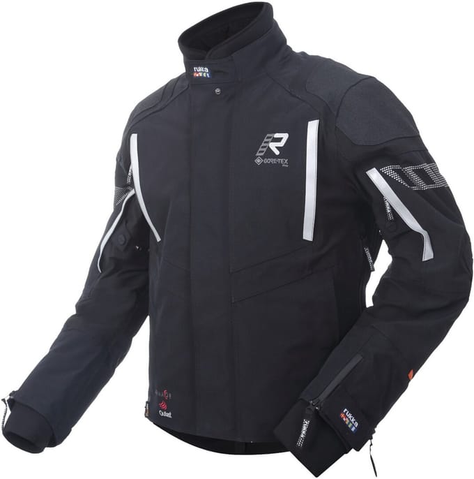 Rukka Shield-RD WP GTX Zwart Wit Textiele Motorjas - Jas