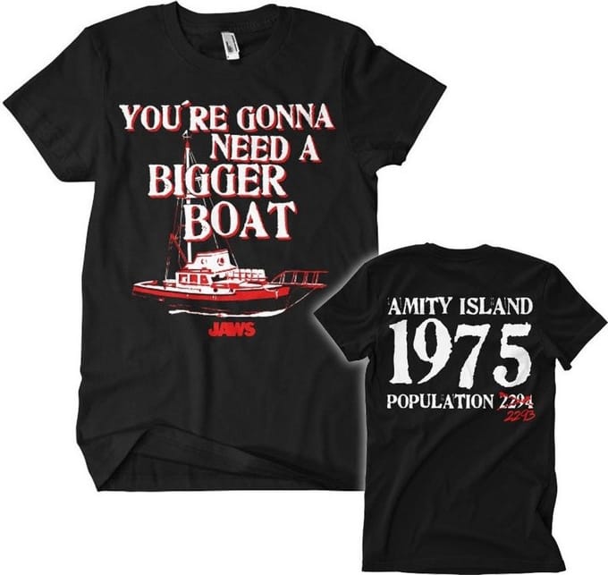 Jaws Bigger Boat T-shirt zwart