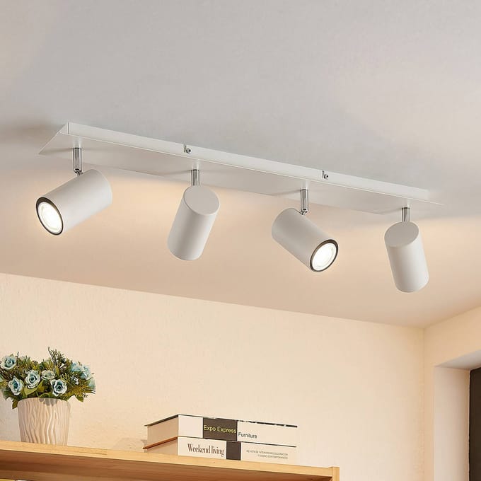 Lindby - buitenspot - 4lichts - Staal, aluminium - H: 16.5 cm - GU10 - wit zand