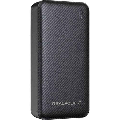 RealPower Powerbank 20.000 mAh Quick Charge, USB PD USB-A, USB-C Zwart