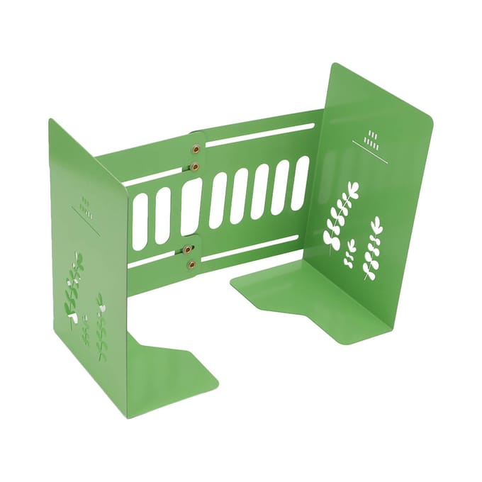 Groene boekensteunen, middelgroot, 5 tot 9 inch, uitschuifbaar ontwerp, hoge stabiliteit, stevig, duurzaam metaal green