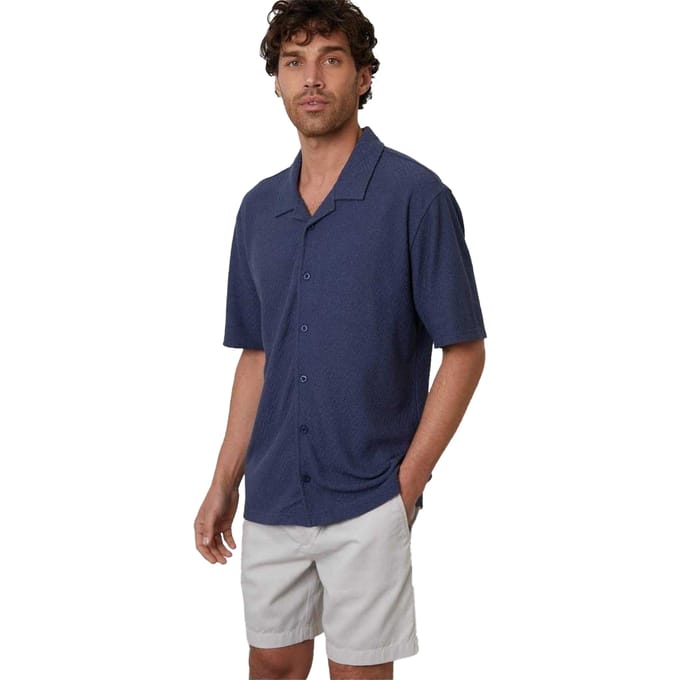 Threadbare Herenoverhemd van Selkirk met relaxte pasvorm (Denim)