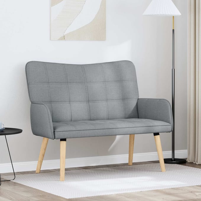 vidaXL - 2-Zits - Sofa - Lichtgrijs - 115 - x - 61 - x - 87 - cm - Stof