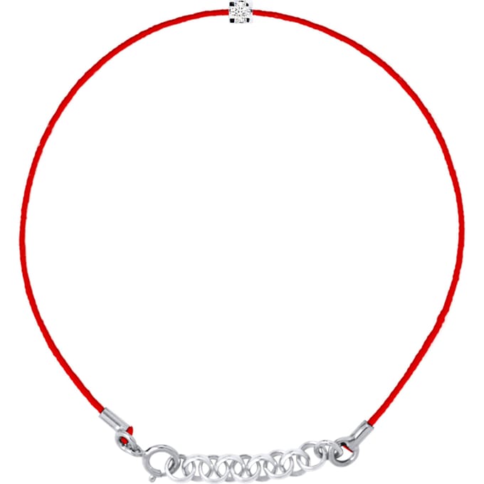 Diamond Bracelet Solitaire 0050 Cts Nylon Red 925