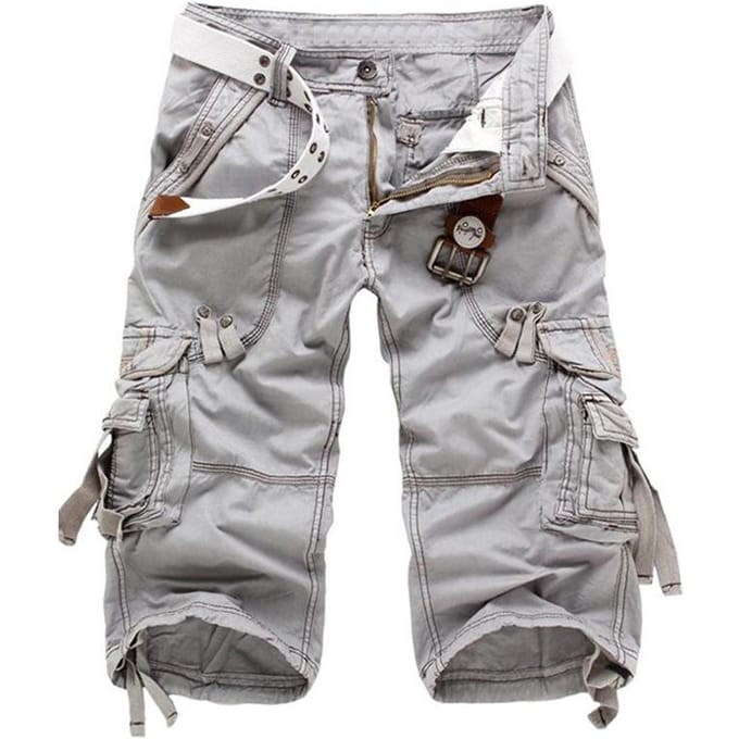5 couleurs grande taille été Camouflage short Cargo ample hommes Camouflage été Shorts 28-38 34 gris clair