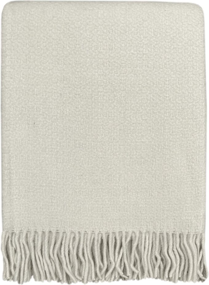 Malagoon - Abbey white structure recycled wool throw