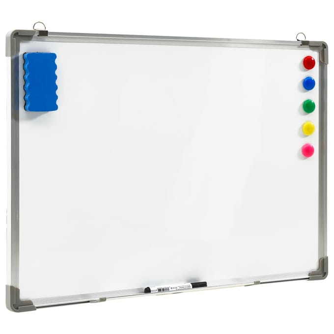 vidaXL - Whiteboard - magnetisch - 70x50 - cm - staal - wit
