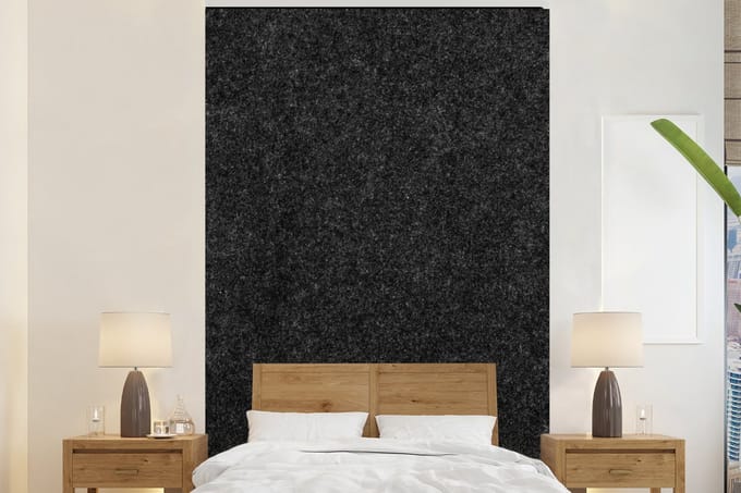 Behang - Fotobehang Zwart - Graniet - Design - Steen - Breedte 170 cm x hoogte 260 cm