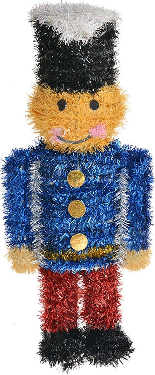 Clayre & Eef Kerstdecoratie Notenkraker 15x7x36 cm Blauw Kunststof
