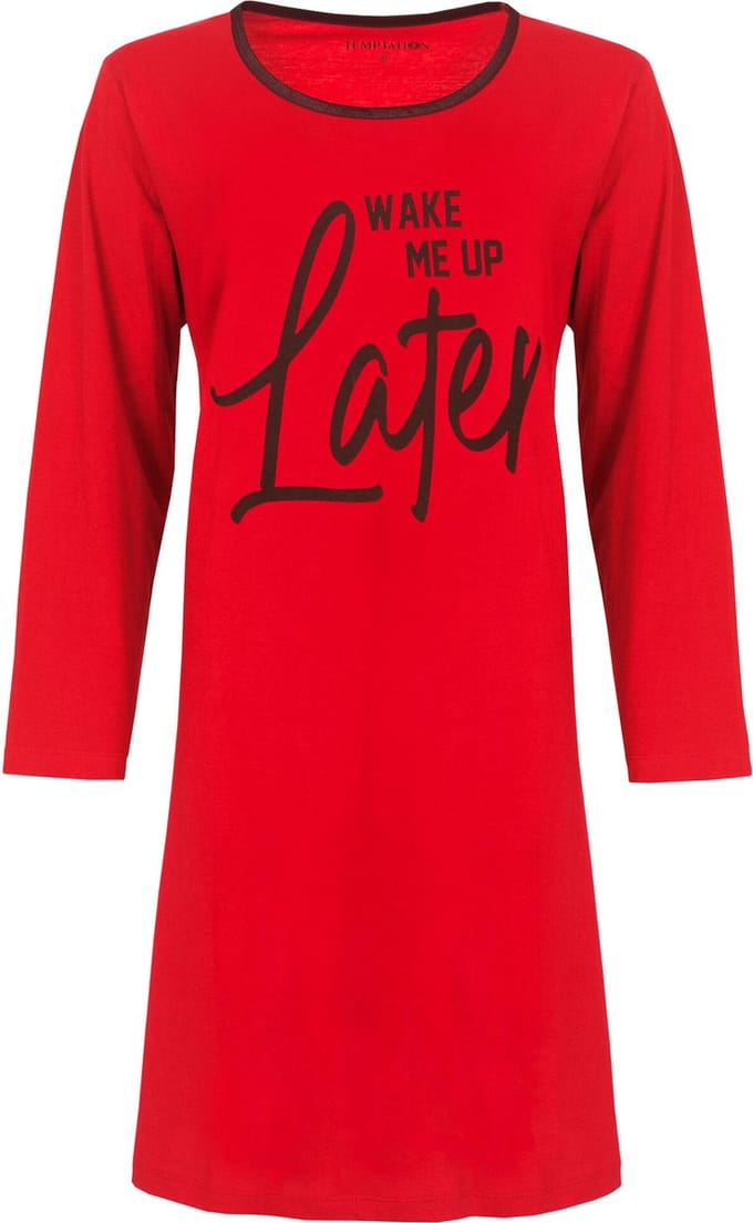 Temptation Dames Nachthemd - Bigshirt - Rood - Maat S
