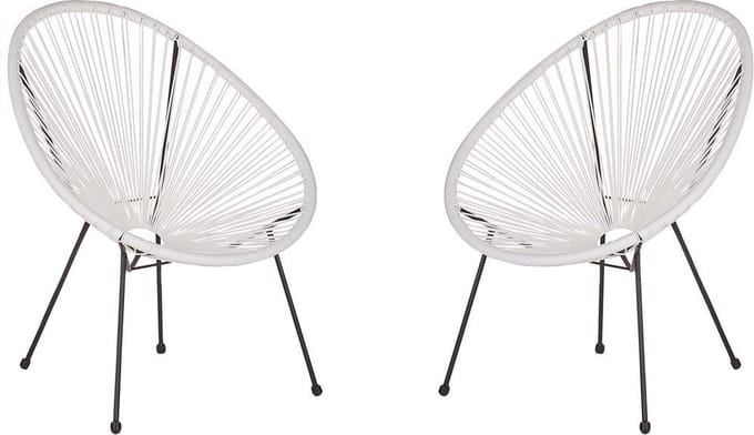 ACAPULCO II - Tuinstoel set van 2 - Wit - PE rotan