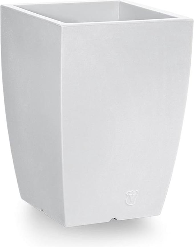 VECA - Bloempot Genesis, vierkant, H50 cm, wit