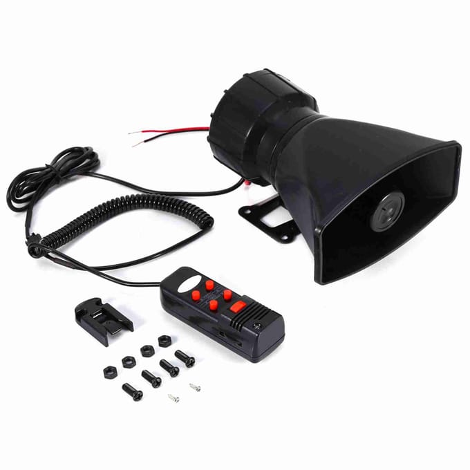 5 Geluidstonen 300db Auto Bestelwagen Vrachtwagen Megafon Luid Luchttoeter Sirene PA Microfoon Luidspreker ce black