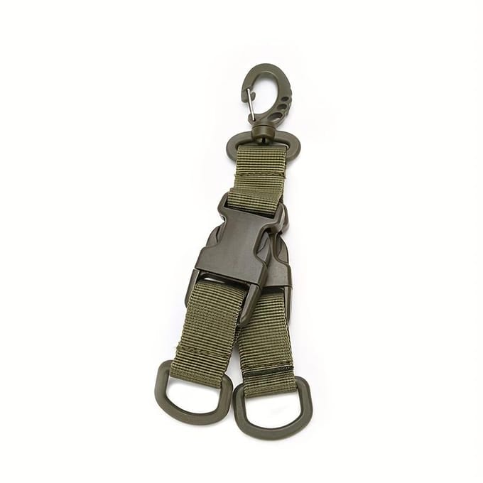 Lot de 2 boucles tactiques multifonctions rotatives à 360 °, anneau en D en sangle MOLLE pour l'extérieur, boucle à clé B gray