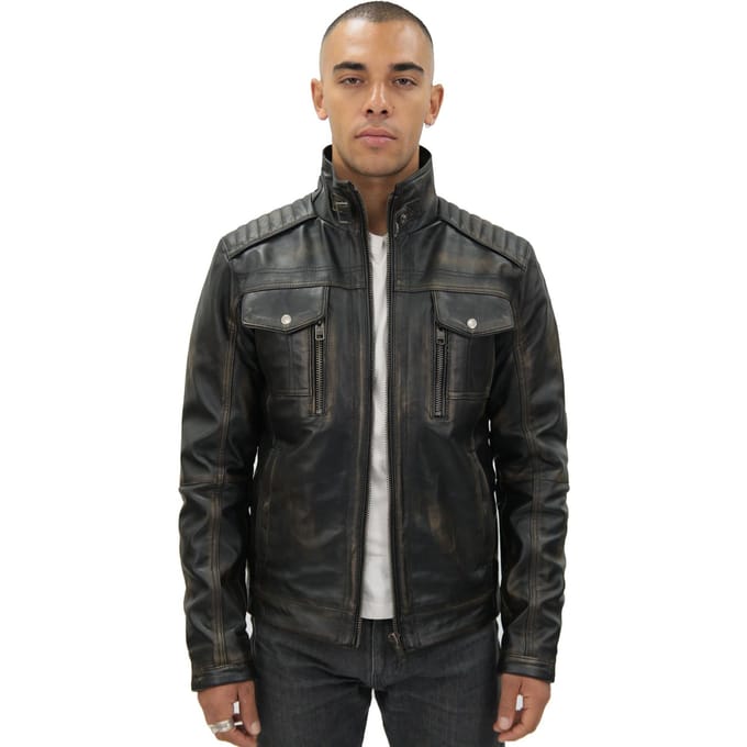 Heren vintage leren bikerjack-Kaapstad