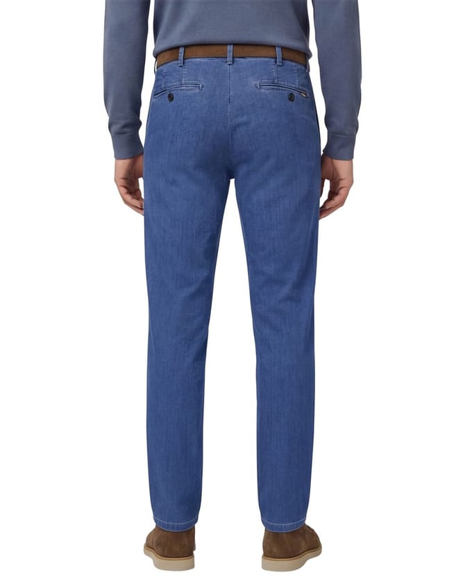 Meyer bonn pantalon demin blauw effen normale fit