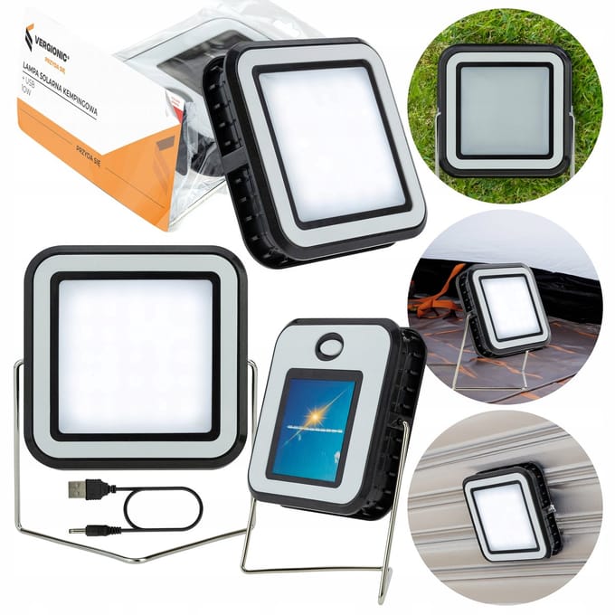 Vergionic - Solar Campinglamp - LED - 10W - USB