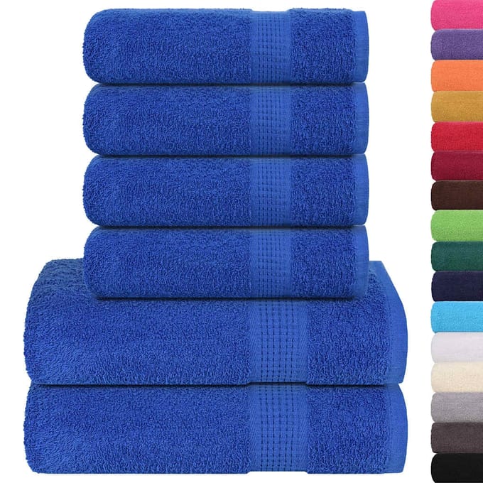 vidaXL - 6-delige - Handdoekenset - FROGN - 360 - g/m² - blauw