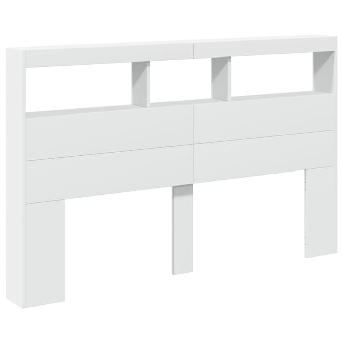 vidaXL - Hoofdeinde - met - LED - 160x18,5x103,5 - cm - bewerkt - hout - wit