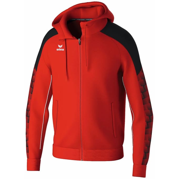 Erima Evo Star Trainingsjack Met Capuchon Heren - Rood / Zwart | Maat: XL