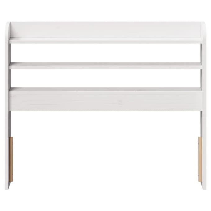 vidaXL - Hoofdbord - met - schappen - 75 - cm - massief - grenenhout - wit