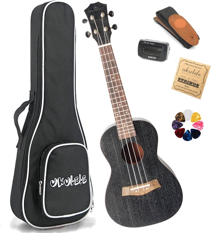 Concert Ukelele Zwart, volledig pakket