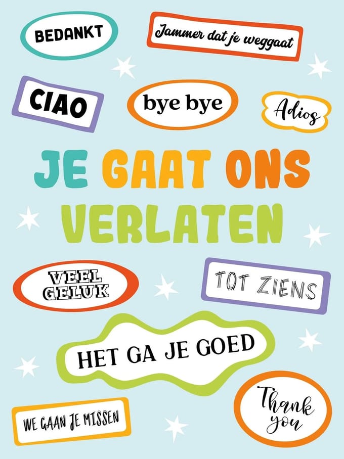 Kaart - A4 formaat - Je gaat ons verlaten - MAX019-A