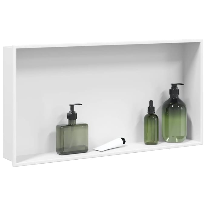 vidaXL - Douchenis - 62x32x9 - cm - roestvrijstaal - matwit